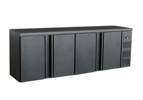  Combisteel Arrière de Bar | 4 portes pleines Noir | 86x254.2x51.3 cm 