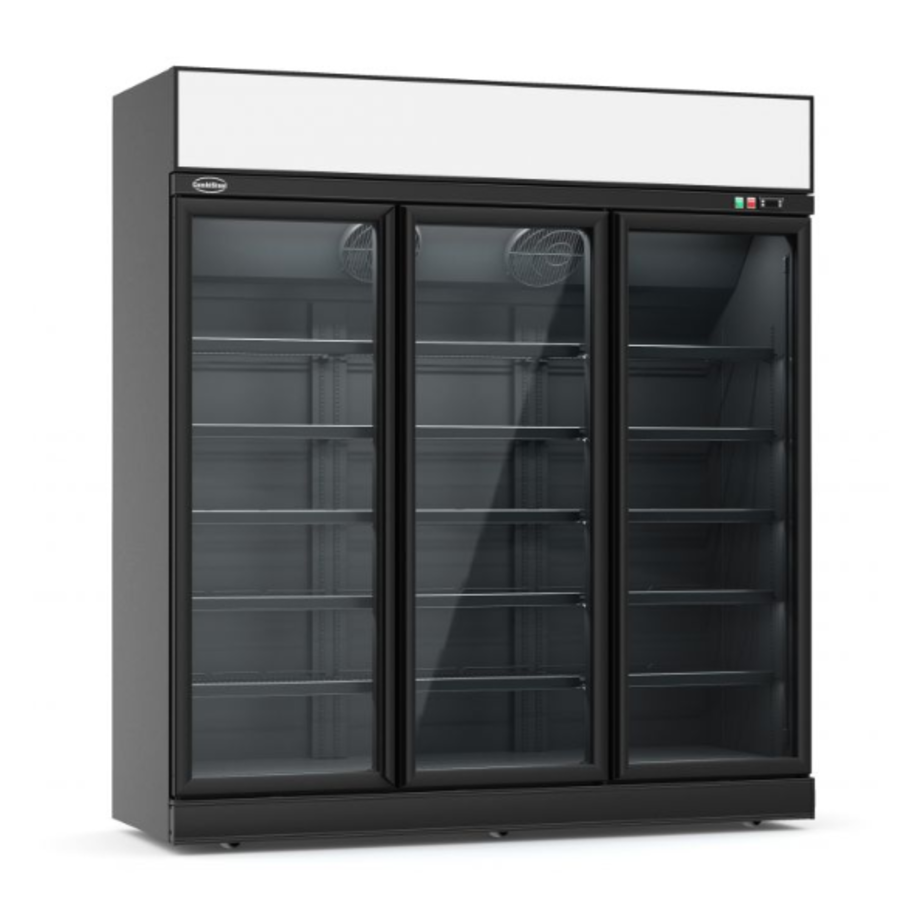 Large Réfrigérateur 3 portes en verre Noir 1530L