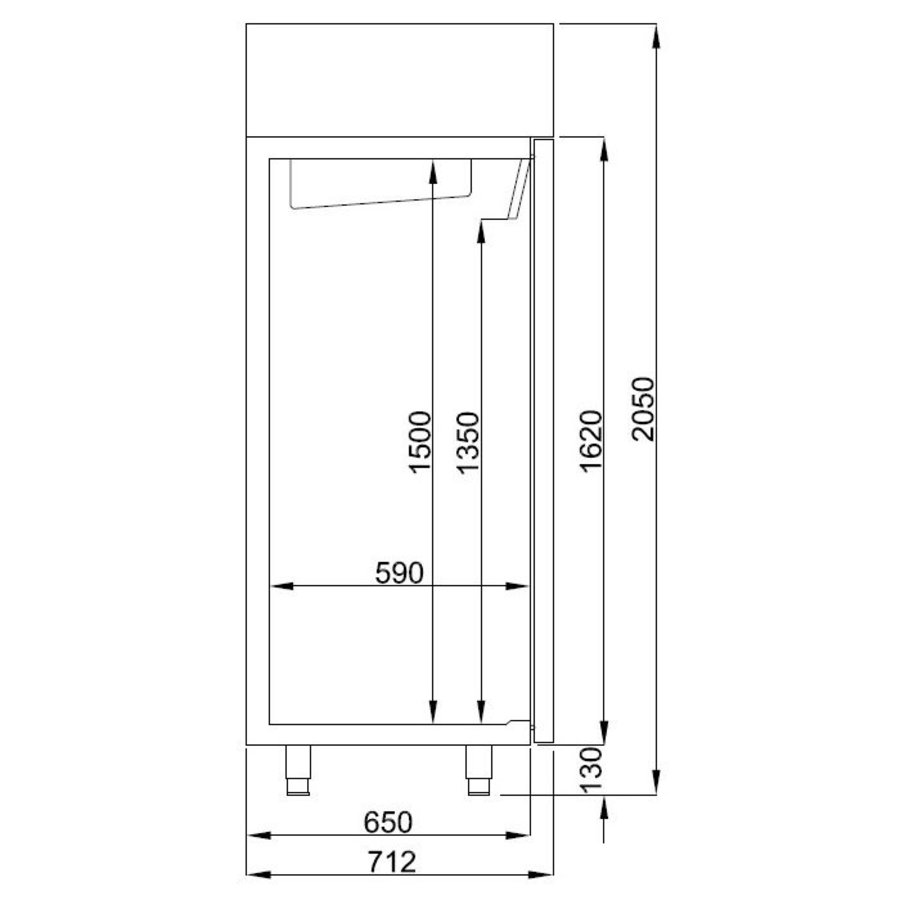 Armoire Réfrigérée positive 2 portes sur pieds Acier inoxydable  140x70x205 cm  1200L