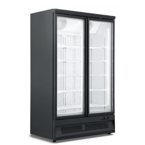  ProChef Réfrigerateur de boissons 2 portes en verre Noir 1000L 