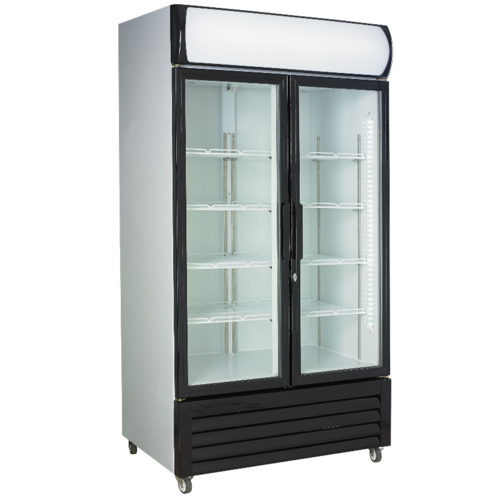  ProChef Grand Réfrigérateur 2 portes vitrées pivotantes Gris Noir 670L 