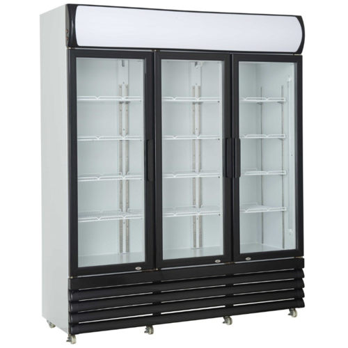  ProChef Grand Réfrigérateur 3 portes vitrées Noir 1065L 