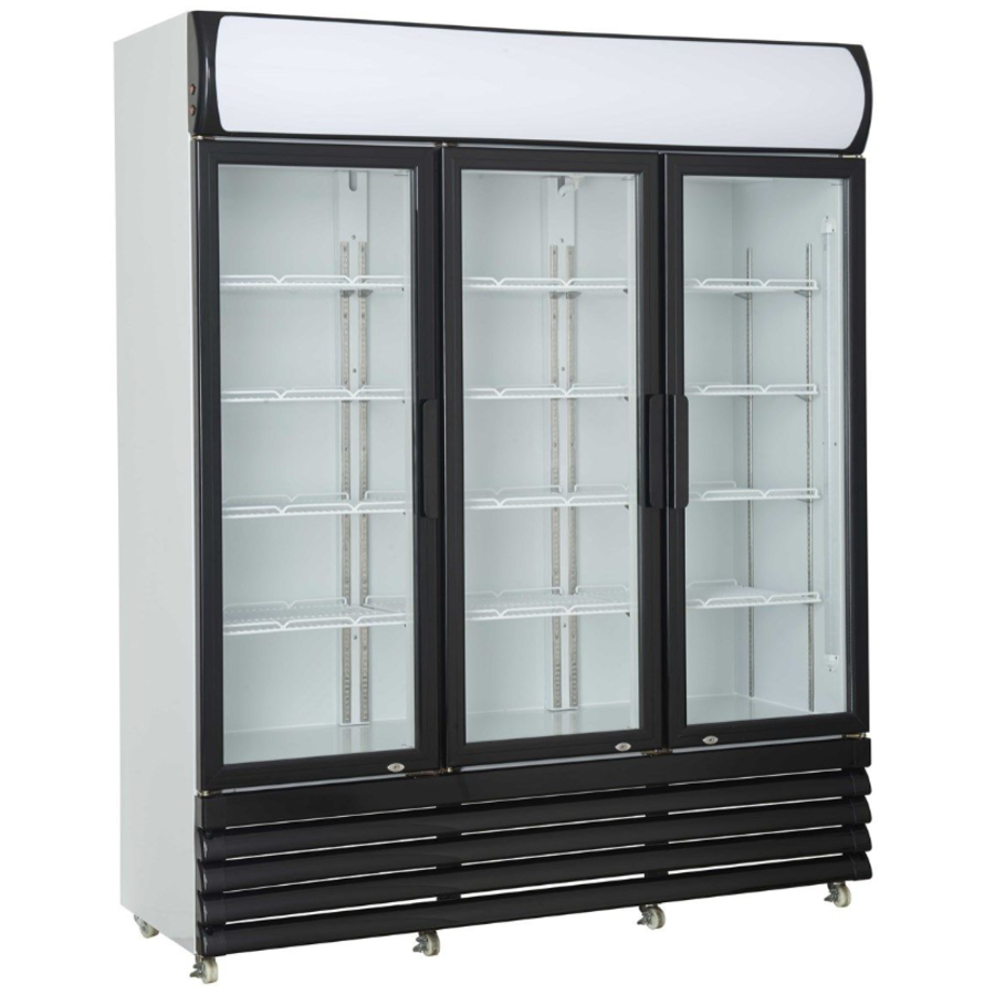 Grand Réfrigérateur 3 portes vitrées Noir 1065L