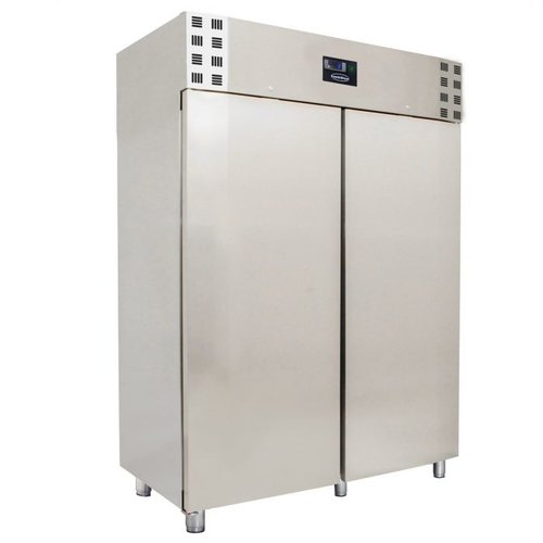  ProChef Frigo Réfrigérateur positif 2 portes sur roues Acier inoxydable 140x81x205 cm 1400L 