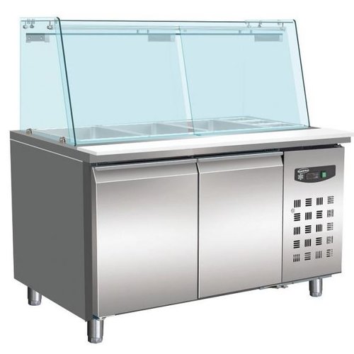 Combisteel Table réfrigérée pâtisserie avec verre | 2 portes | 4X 1/1GN 