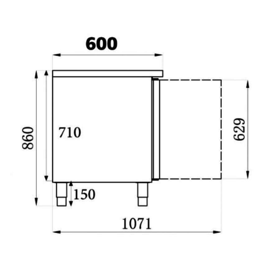 Table réfrigérée positive 600 | 4 portes