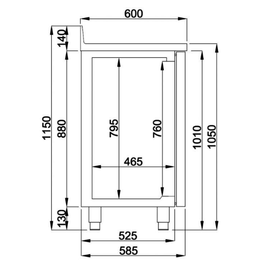 Table Réfrigérée avec Dosseret et Tiroir pour Café | 2 à 3 Portes