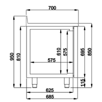 Table Réfrigérée Positive | avec Dosseret | Série 700 | 2 à 4 Portes