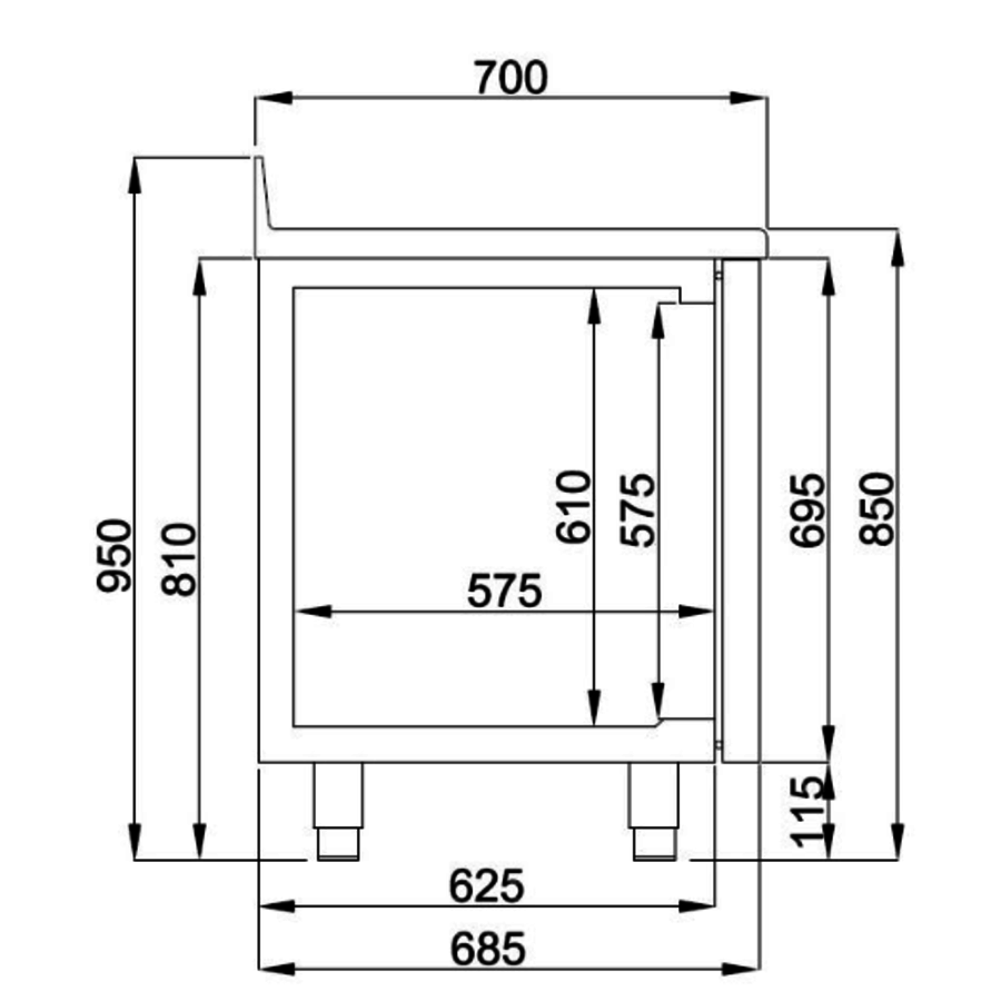 Table Réfrigérée Positive | avec Dosseret | Série 700 | 2 à 4 Portes