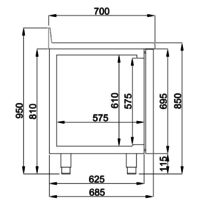 Table Réfrigérée Positive | avec Dosseret | Série 700 | 2 à 4 Portes