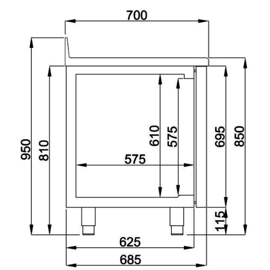 Table Réfrigérée Positive | avec Dosseret | Série 700 | 2 à 4 Portes
