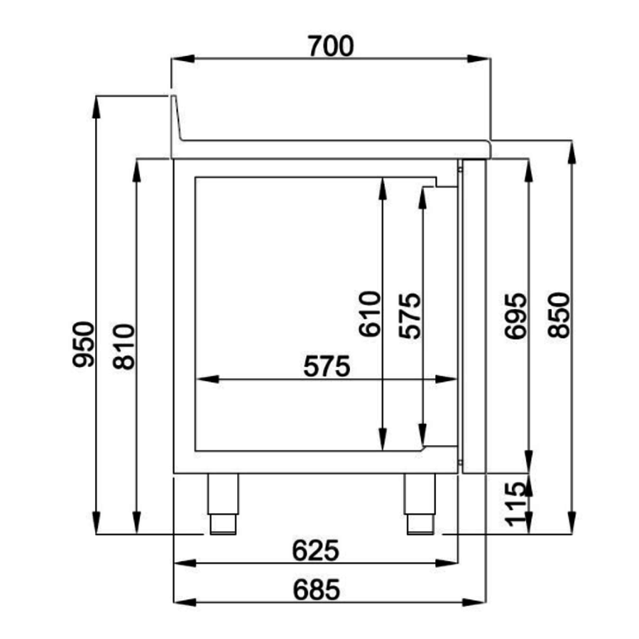 Table Réfrigérée Positive | avec Dosseret | Série 700 | 2 à 4 Portes
