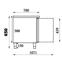 Soubassement Réfrigéré | 2 Portes | GN1/1