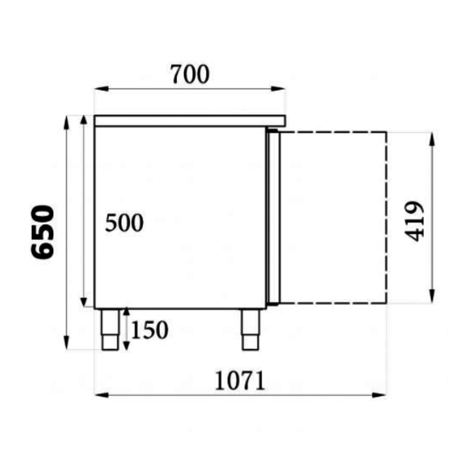 Soubassement Réfrigéré | 2 Portes | GN1/1