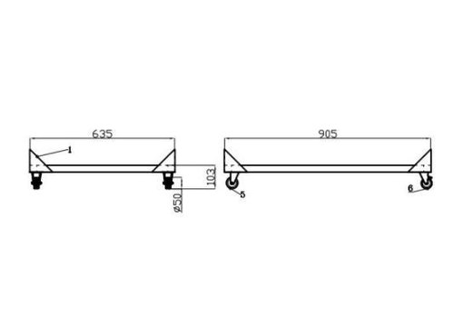  Combisteel Support pour saladette 3 portes 