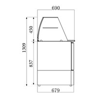 Saladette réfrigérée 4 GN 1/1 | Vitrine en verre 3 portes