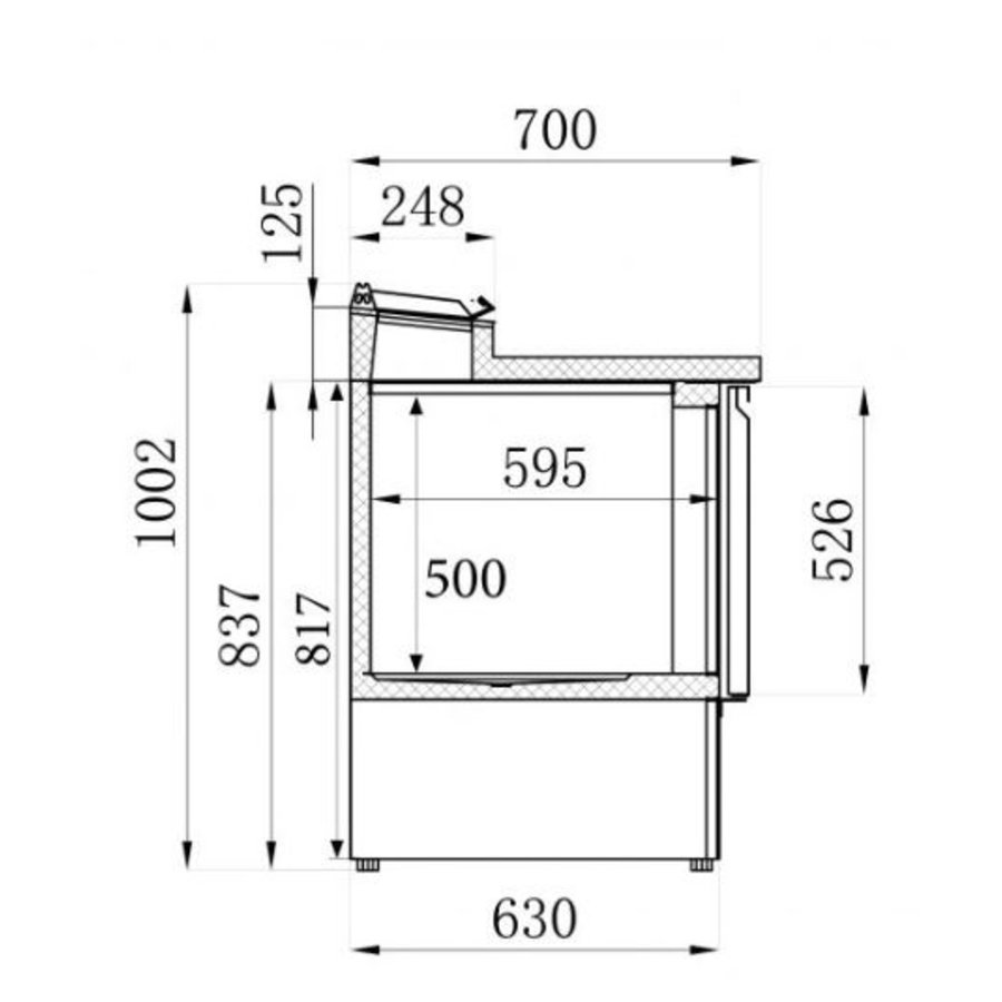 Saladette 5 x GN 1/6 | 2 portes