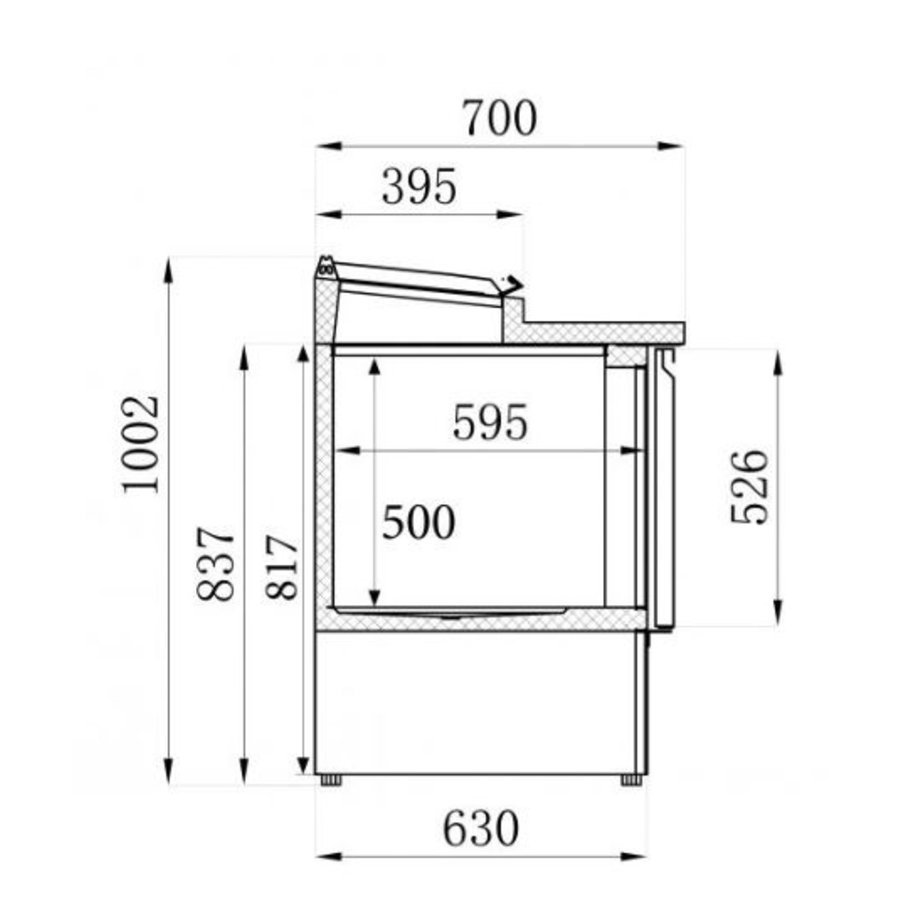 Saladette | 8 x GN 1/6 | 3 portes