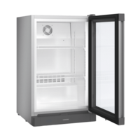 Refroidisseur d'affichage compact porte en verre Gris acier 106L