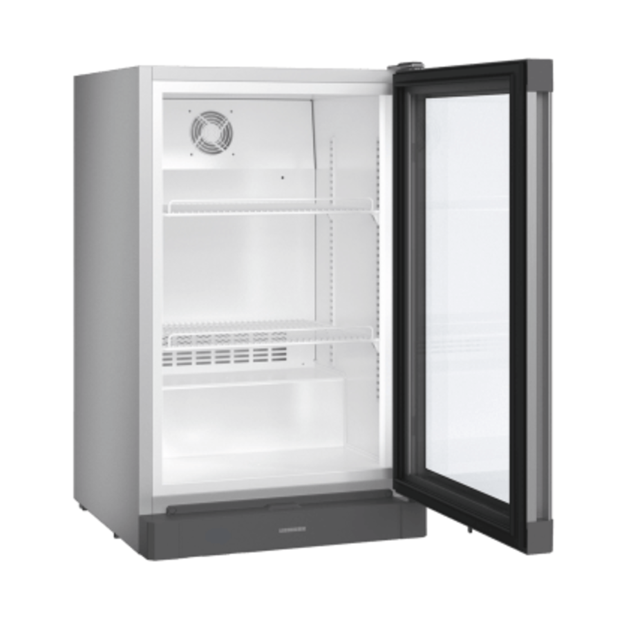 Refroidisseur d'affichage compact porte en verre Gris acier 106L