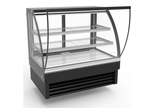  Combisteel Vitrine réfrigérée| Ronde| Noire| L1200 x P680 x H1200mm 