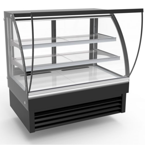  Combisteel Vitrine réfrigérée| Ronde| Noire| L1200 x P680 x H1200mm 