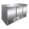 ProChef Table réfrigérée 3 portes acier inoxydable, refroidissement forcé