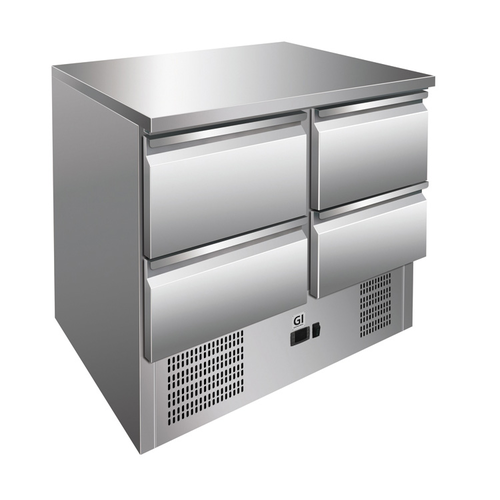  ProChef Table réfrigérée | 4 tiroirs acier inoxydable | refroidissement forcé 