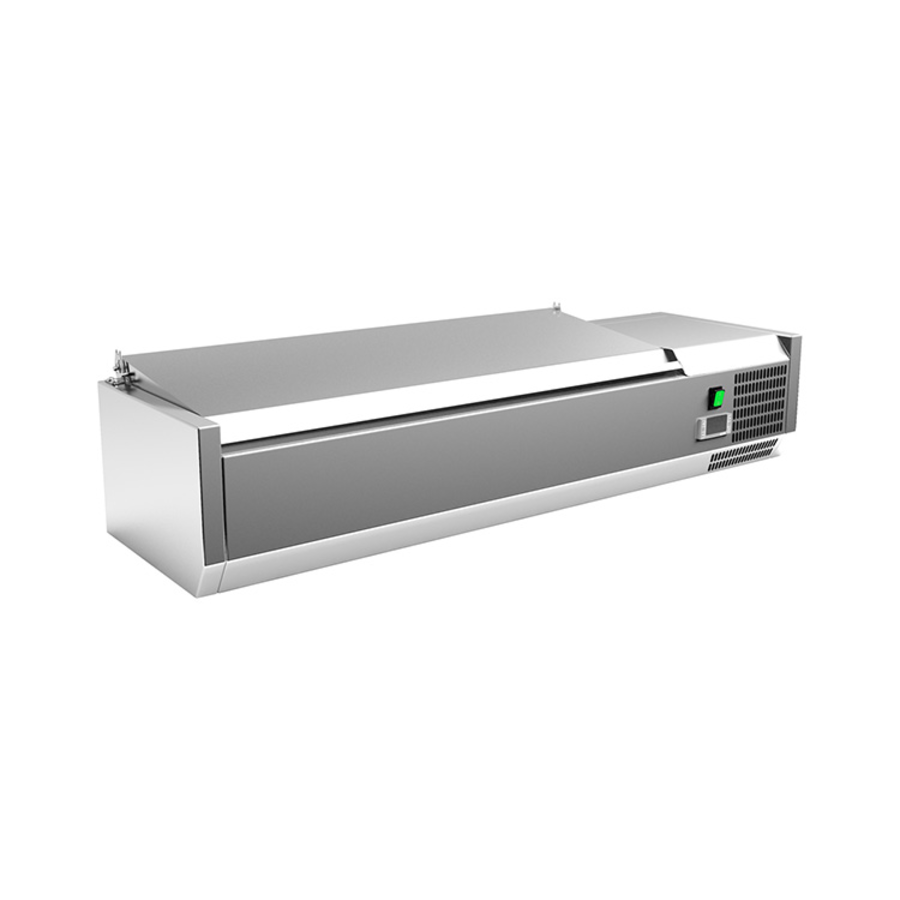 Réfrigérateur de comptoir en acier inoxydable | 5x GN1/4 avec couvercle