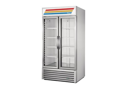  ProChef Vitrine verticale réfrigérée positive 2 portes battantes vitrées  Alu et Inox 991L 