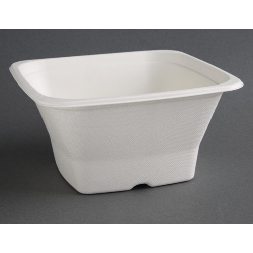  ProChef Bols carrés compostables en bagasse | trois tailles | blanc | lot de 50 