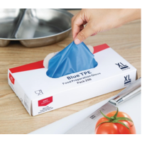 Gants alimentaires en TPE non poudrés bleus | quatre tailles | (lot de 200)