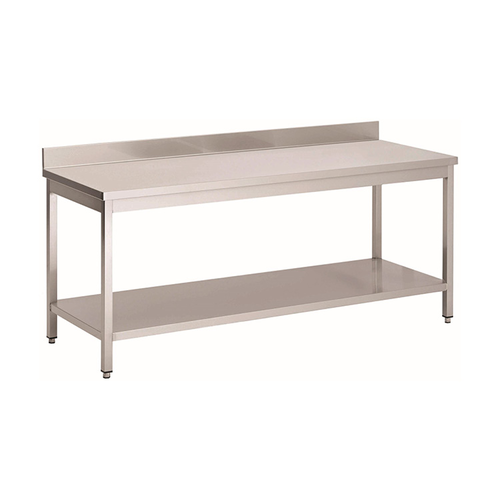  ProChef Acier inoxydable table de travail avec étagère et bord releve | 1200(l)x700(d)x850(h)mm 