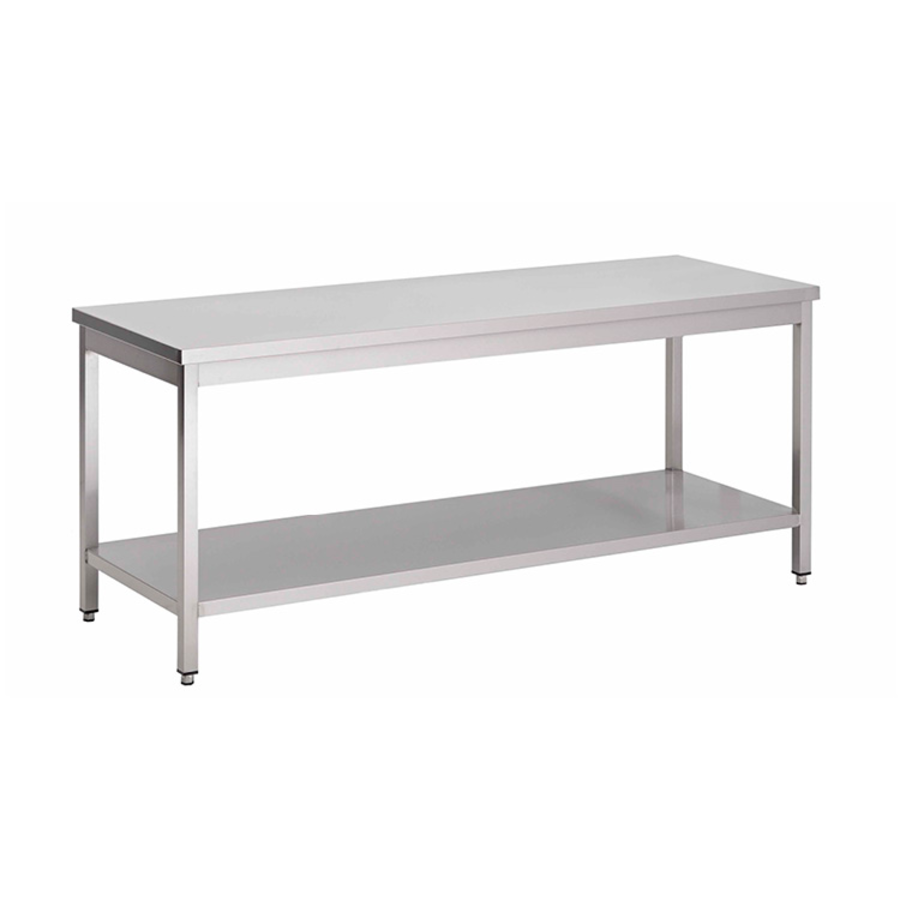 acier inoxydable table de travail avec étagère, 1600(l)x700(d)x850(h)mm.