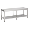 ProChef acier inoxydable table de travail avec étagère, 2500(l)x700(d)x850(h)mm.