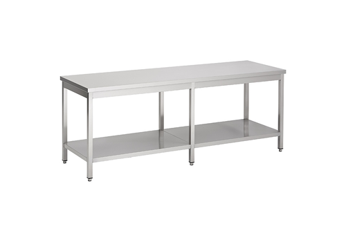  ProChef acier inoxydable table de travail avec étagère, 2600(l)x700(d)x850(h)mm. 