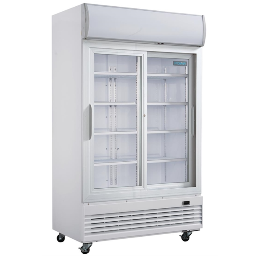 Armoire réfrigérée 2 portes vitrées coulissantes Blanc | 950L