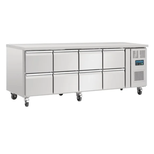  ProChef Table réfrigérée | GN 1/1 ventilée | 8 tiroirs - 860(H) x 2230(L) x 700(P) mm 