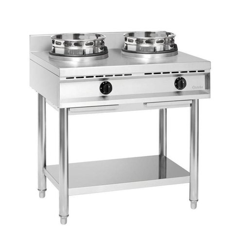  Bartscher Cuisinière à Wok Inox | 2 Brûleurs | 23kW | 90x60x96(h)cm 