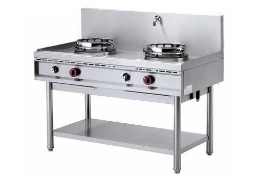  ProChef Fourneau wok | 2 brûleurs avec rideau d'eau | 2 x 15kW 