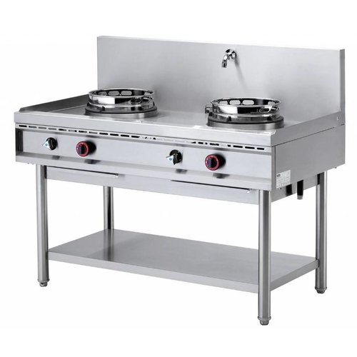  ProChef Fourneau wok | 2 brûleurs avec rideau d'eau | 2 x 15kW 