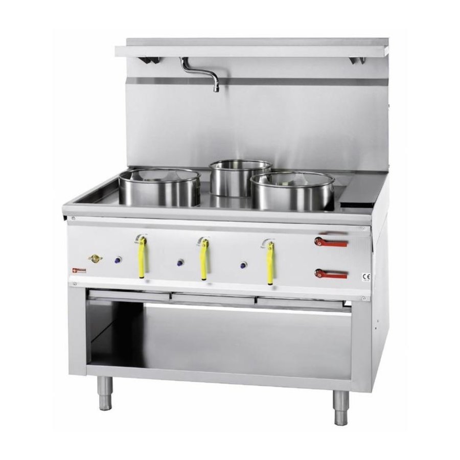 Feux wok gaz de table, 2 feux (2x 13 kW)