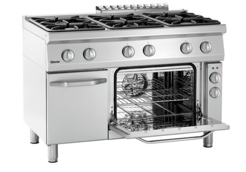  Bartscher Plan de cuisson gaz 700 / Four / Acier Chromé / 400 V 