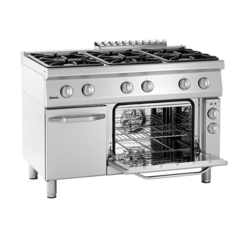  Bartscher Plan de cuisson gaz 700 / Four / Acier Chromé / 400 V 