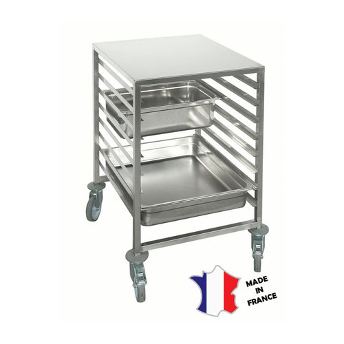  ProChef Chariot echelle bas GN2/1 | Inox | 8 etages | roulettes polyamide | 590(l)x683x900mm 