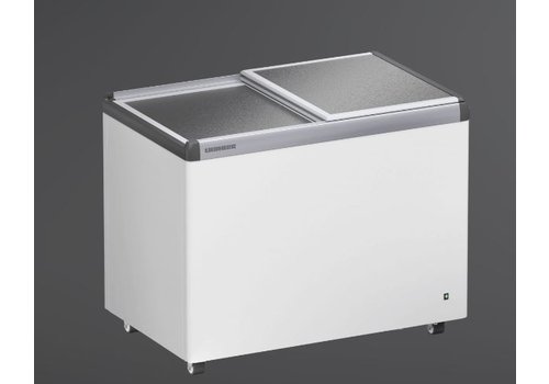 Congélateur coffre porte Inox 385L