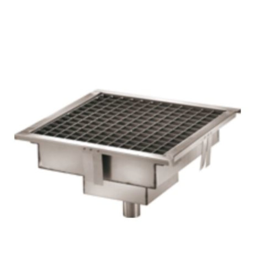 Caniveau de Sol can200X200 pour Cuisine Professionnelle Sortie Verticale