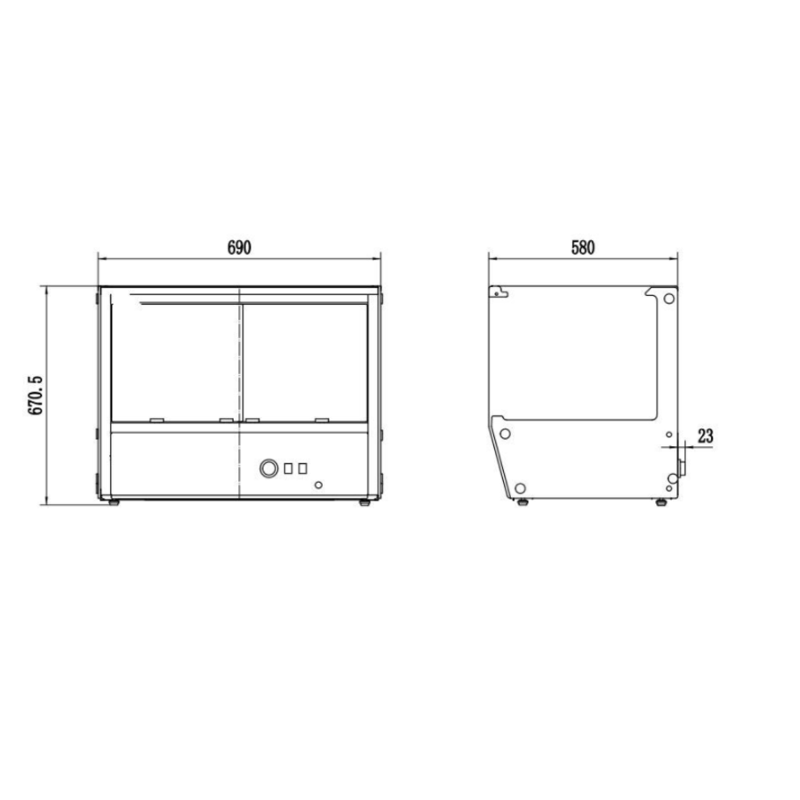 Vitrine chauffante | 3 étages | 174L