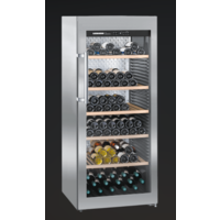 Armoire à vin mono-zone 201 bouteilles porte vitrée | en acier inoxydable 70x74,2x165(h)