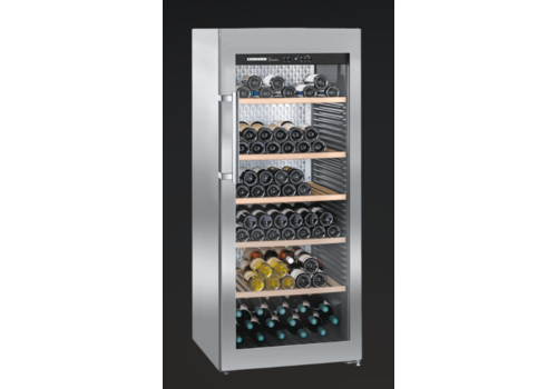  Liebherr Armoire à vin mono-zone 201 bouteilles porte vitrée | en acier inoxydable 70x74,2x165(h) 